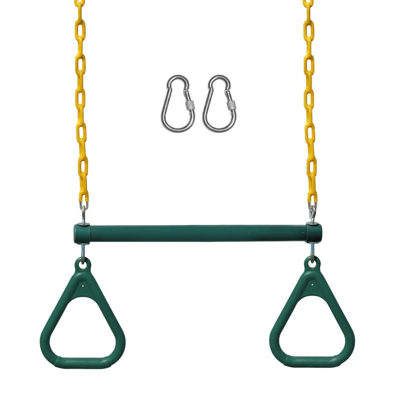 Jungle Gym Kingdom Swing Sets for Backyard, Monkey Bars & Swingset Accessories - Set Includes 18" Trapeze Swing Bar & 48" Heavy Duty Chain with Locking Carabiners - Outdoor Play Equipment (Blue) - Image 1